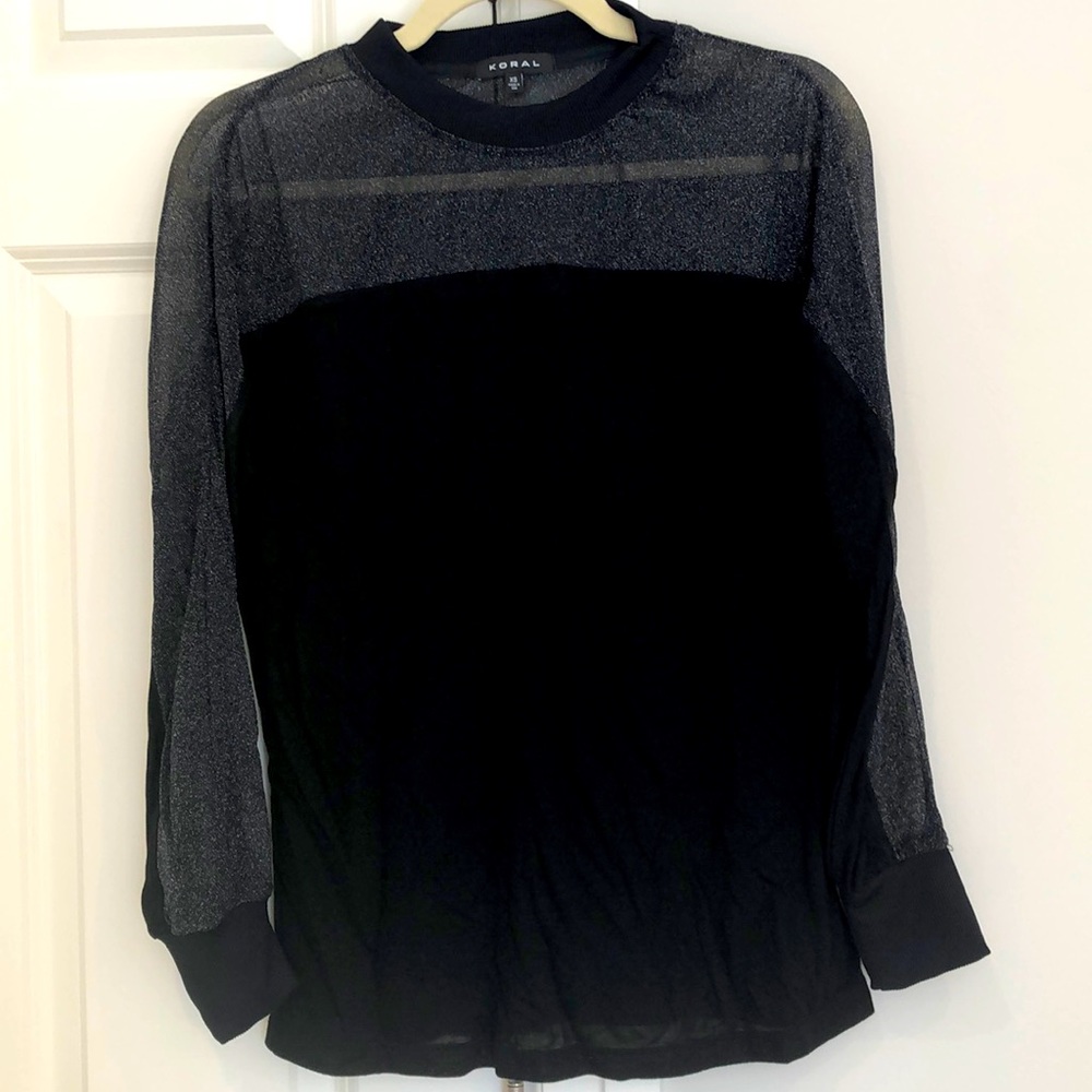 Koral shimmery sheer sweater